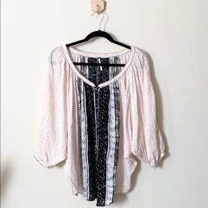 Free People Boho Peasant Batwing Top